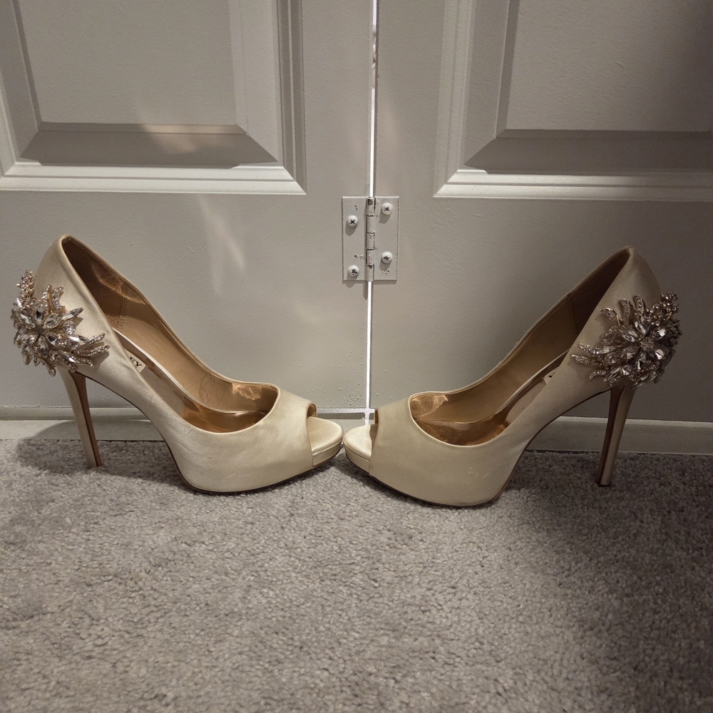 Badgley Mischka Champagne Colored Evening Shoes